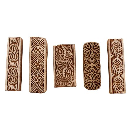 Set of 5 Piece New Mix Wooden Printing Blocks
